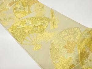 扇尽くしに花々・古典柄模様織出し袋帯